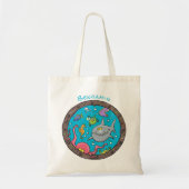 Funny zee, onderwatertrekkend, cartoon tote bag (Voorkant)