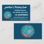 Funny zee, onderwatertrekkend, cartoon visitekaartje (Voorkant / Achterkant)