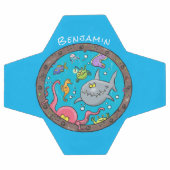 Funny zee, onderwatertrekkend, cartoon voetbal (Enkel)