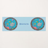 Funny zee, onderwatertrekkend, cartoon yogamat (Achterkant (horizontaal))