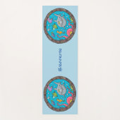 Funny zee, onderwatertrekkend, cartoon yogamat (Voorkant)