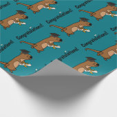 Funny Zee Otter Afstuderen Cartoon Cadeaupapier (Hoek)