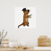 Funny Zee Otter Afstuderen Cartoon Poster (Keuken)