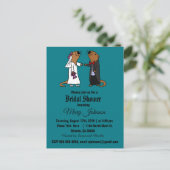Funny Zee Otter Bride en Groom Wedding Uitnodiging Briefkaart (Staand voorkant)