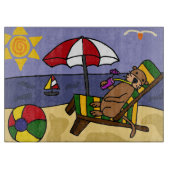 Funny Zee Otter op de Cartoon van het strand Snijplank (Voorkant)