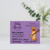 Funny Zee Otter Play Banjo Baby shower Uitnodiging Briefkaart (Staand voorkant)