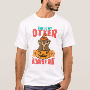Funny Zee Otter Pumpkin Halloween Illustration Ott T-shirt