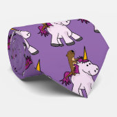 Funny Zee Otter Riding Unicorn Cartoon Stropdas (Opgerold)