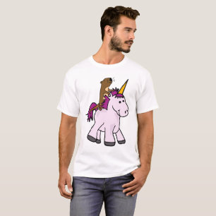 Funny Zee Otter Riding Unicorn Cartoon T-shirt