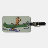 Funny Zee Otter Rowing in Canoe Bagagelabel (Voorkant horizontaal)