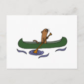 Funny Zee Otter Rowing in Canoe Briefkaart (Voorkant)