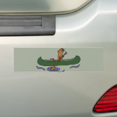 Funny Zee Otter Rowing in Canoe Bumpersticker (Op auto)