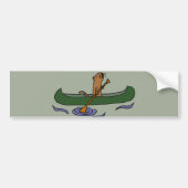 Funny Zee Otter Rowing in Canoe Bumpersticker (Voorkant)