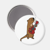 Funny Zee Otter Spelen Gitaar Magneet (Voorkant / Achterkant)