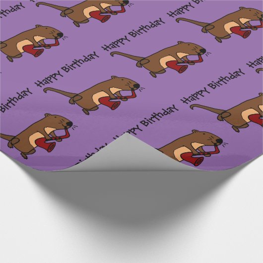 Funny Zee Otter Spellingsaxofone Cadeaupapier (Hoek)