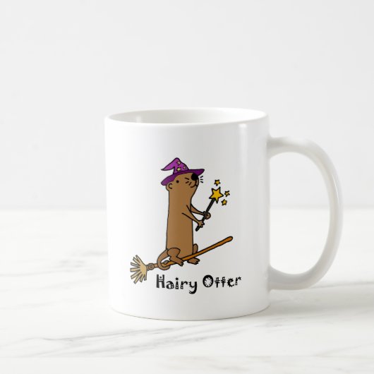 Funny Zee Otter Wizard Cartoon Koffiemok (Rechts)