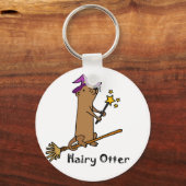 Funny Zee Otter Wizard Cartoon Sleutelhanger (Voorkant)