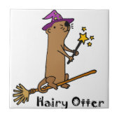 Funny Zee Otter Wizard Cartoon Tegeltje (Voorkant)