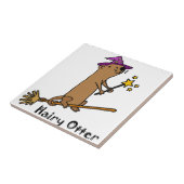 Funny Zee Otter Wizard Cartoon Tegeltje (Zijkant)
