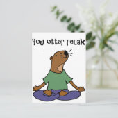 Funny Zee Otter Yoga Artwork Briefkaart (Staand voorkant)