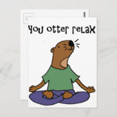 Funny Zee Otter Yoga Artwork Briefkaart (Voorkant / Achterkant)