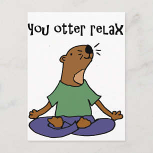 Funny Zee Otter Yoga Artwork Briefkaart