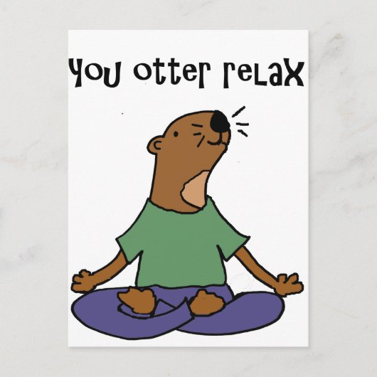 Funny Zee Otter Yoga Artwork Briefkaart (Voorkant)