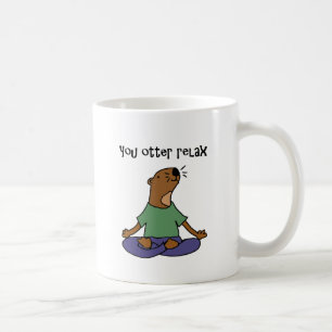 Funny Zee Otter Yoga Artwork Koffiemok