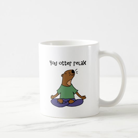 Funny Zee Otter Yoga Artwork Koffiemok (Rechts)