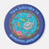 Funny zee schepsels uit de cartoon van de scheepsw magneet (Voorkant)