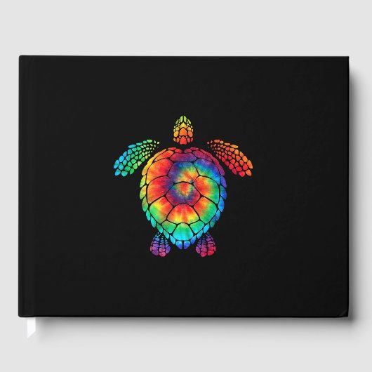 Funny Zee Turtle Ocean Tie Dye Rainbow Hippie Kost Gastenboek (Voorkant)