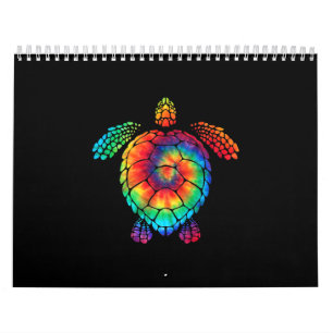 Funny Zee Turtle Ocean Tie Dye Rainbow Hippie Kost Kalender