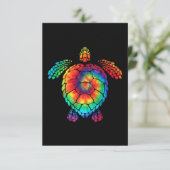 Funny Zee Turtle Ocean Tie Dye Rainbow Hippie Kost RSVP Kaartje (Staand voorkant)