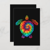 Funny Zee Turtle Ocean Tie Dye Rainbow Hippie Kost RSVP Kaartje (Voorkant / Achterkant)