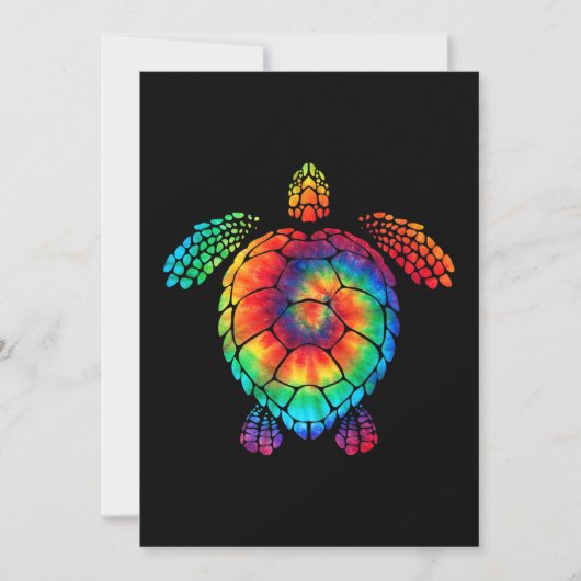 Funny Zee Turtle Ocean Tie Dye Rainbow Hippie Kost Save The Date (Voorkant)