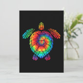 Funny Zee Turtle Ocean Tie Dye Rainbow Hippie Kost Save The Date (Staand voorkant)