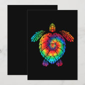 Funny Zee Turtle Ocean Tie Dye Rainbow Hippie Kost Save The Date (Voorkant / Achterkant)