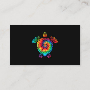 Funny Zee Turtle Ocean Tie Dye Rainbow Hippie Kost Visitekaartje