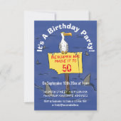 Funny zee vogel omringd door cartoon-uitvinding va kaart (Voorkant)