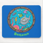 Funny zee wezens onder water cartoon 2 muismat (Voorkant)