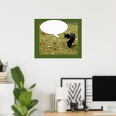 Funny Zeg iets Kat: "Spreekbubbelen" Poster (Thuiskantoor)