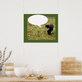 Funny Zeg iets Kat: "Spreekbubbelen" Poster (Keuken)