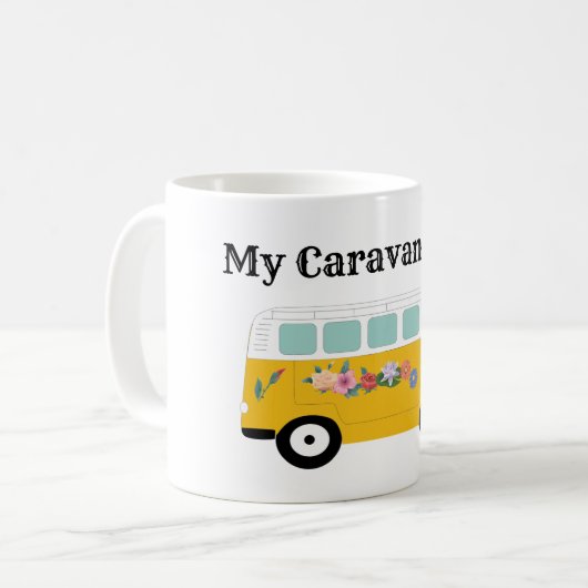 Funny zegt dat mijn caravan koffiezetkoffie-mok ka koffiemok (Voorkant links)