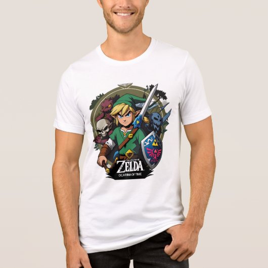 Funny Zelda Anime of Time Adventure Birthday Gift Tri-Blend Shirt (Voorkant)