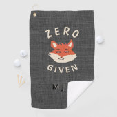 Funny Zero Fox als monogrammen Golfhanddoek (Insitu)