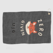Funny Zero Fox als monogrammen Golfhanddoek (Horizontaal)