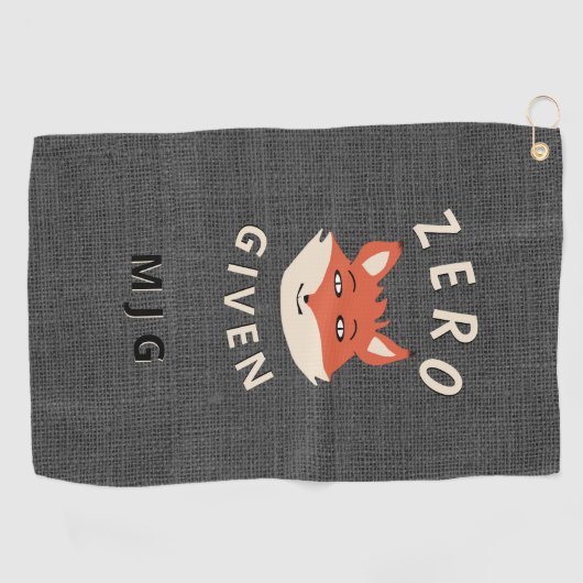 Funny Zero Fox als monogrammen Golfhanddoek (Horizontaal)
