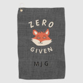 Funny Zero Fox als monogrammen Golfhanddoek (Voorkant)