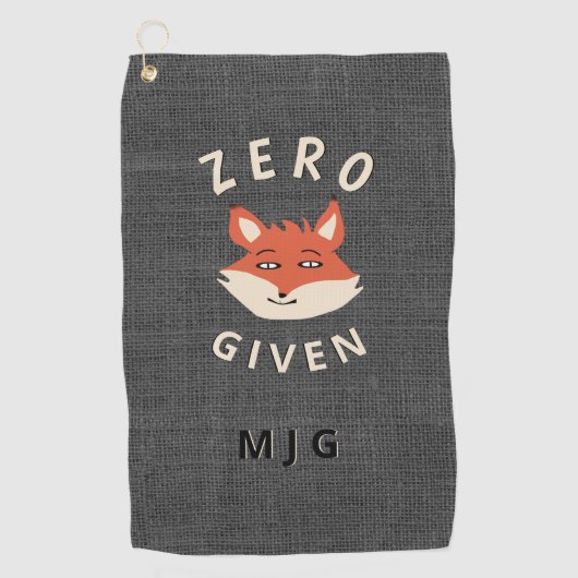 Funny Zero Fox als monogrammen Golfhanddoek (Voorkant)
