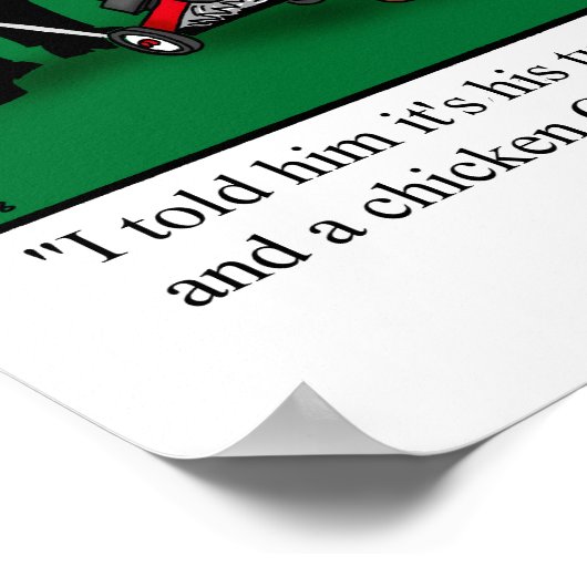 Funny "Zijne Draai om het eten van Humor" Poster (Hoek)